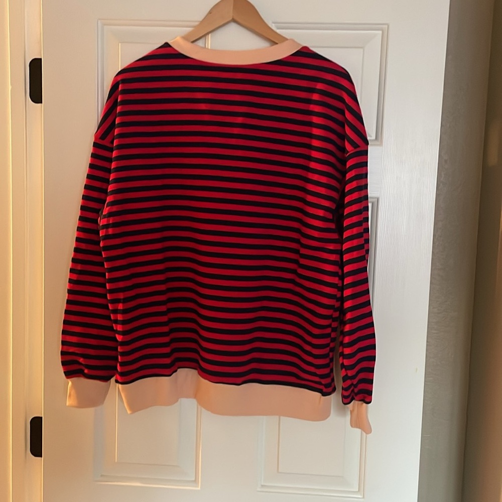 Dokotoo Women’s Long Sleeve Striped Shirt Size M - Picture 2 of 6